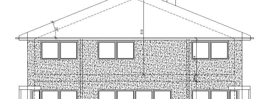 Skizze von Einreichplan - Einfamilienhaus